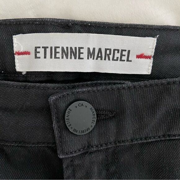 Etienne Marcel Black Distressed Studded Skinny Jeans Size 26 Punk Grunge Rock - Picture 9 of 13